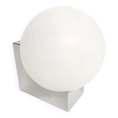Opaline ball globe wall light on chrome metal base