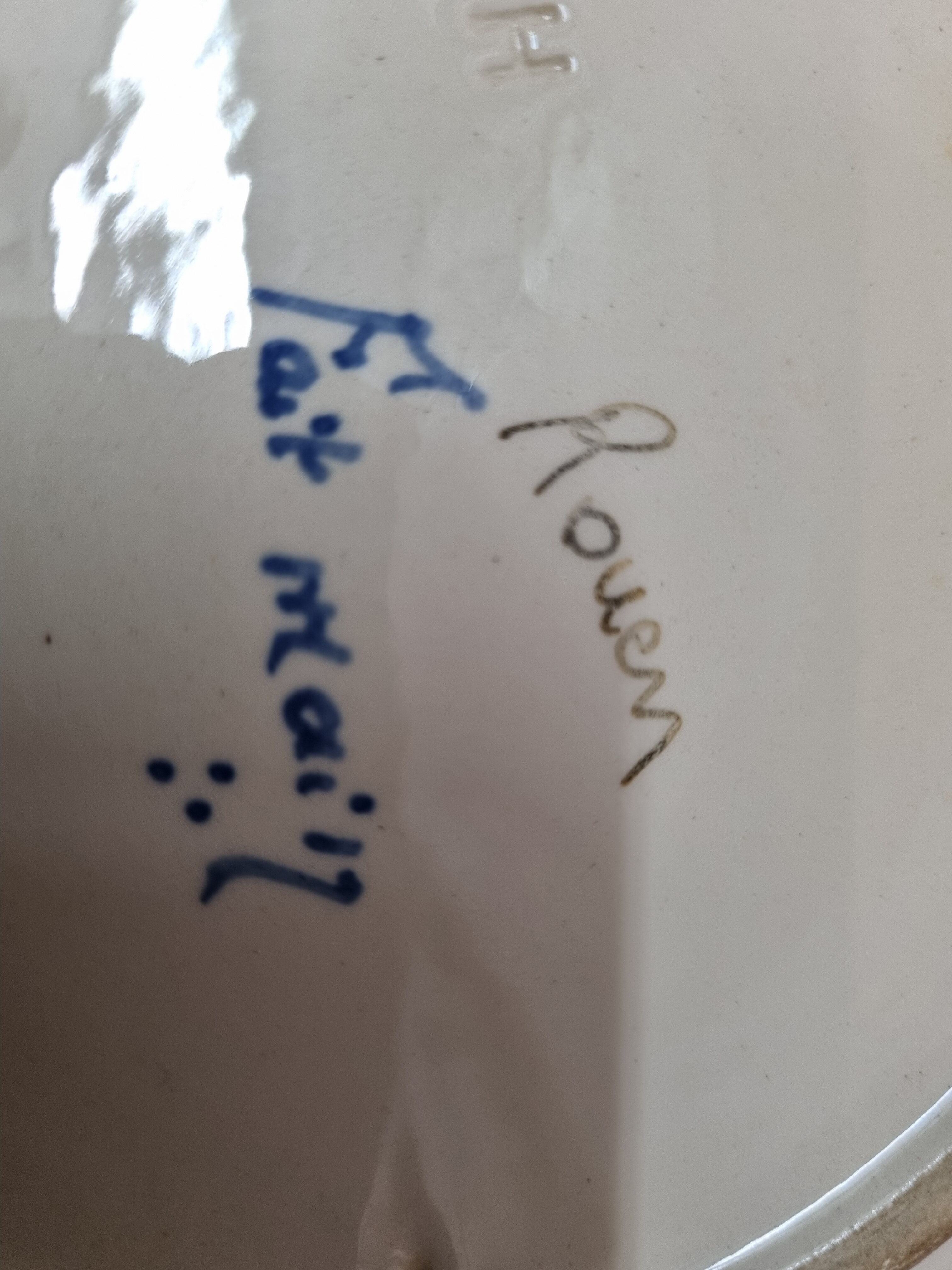 Ceramic plate of Rouen, 1950