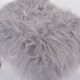 Danish Mid-century Modern stool reupholstered in grey sheep skin