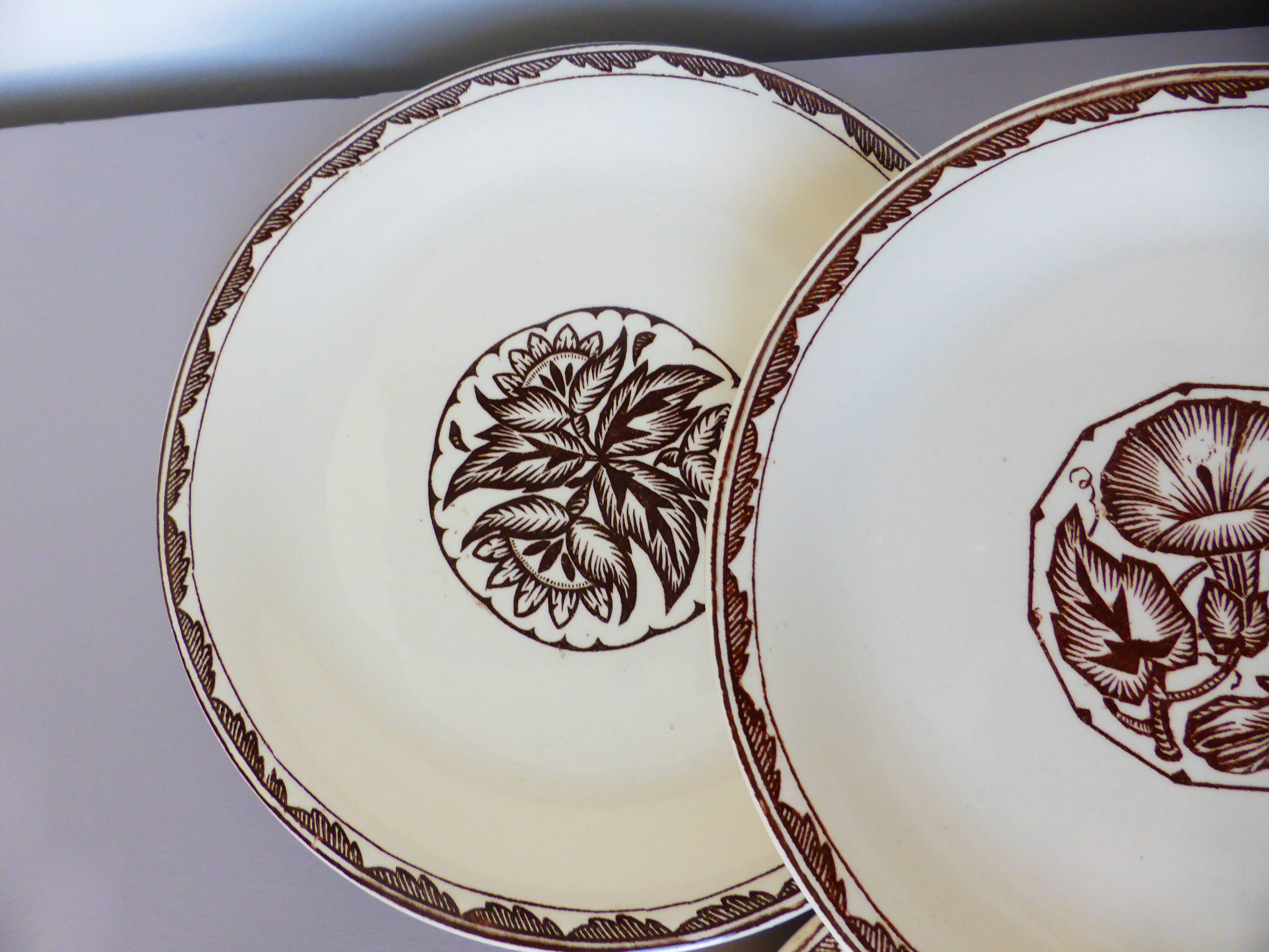 4 dessert plates from Sarreguemines, Argonne model 210706