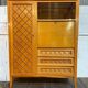Armoire, secrétaire, commode en bois et rotin, années 60