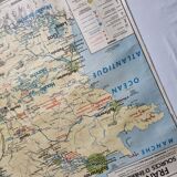 Carte de France pédagogique réversible, MDI, 1968, "Industries métallurgiques", "Sources d'énergie"