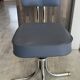 Swivel office chair in Roneo style, grey faux leather with vintage chrome.