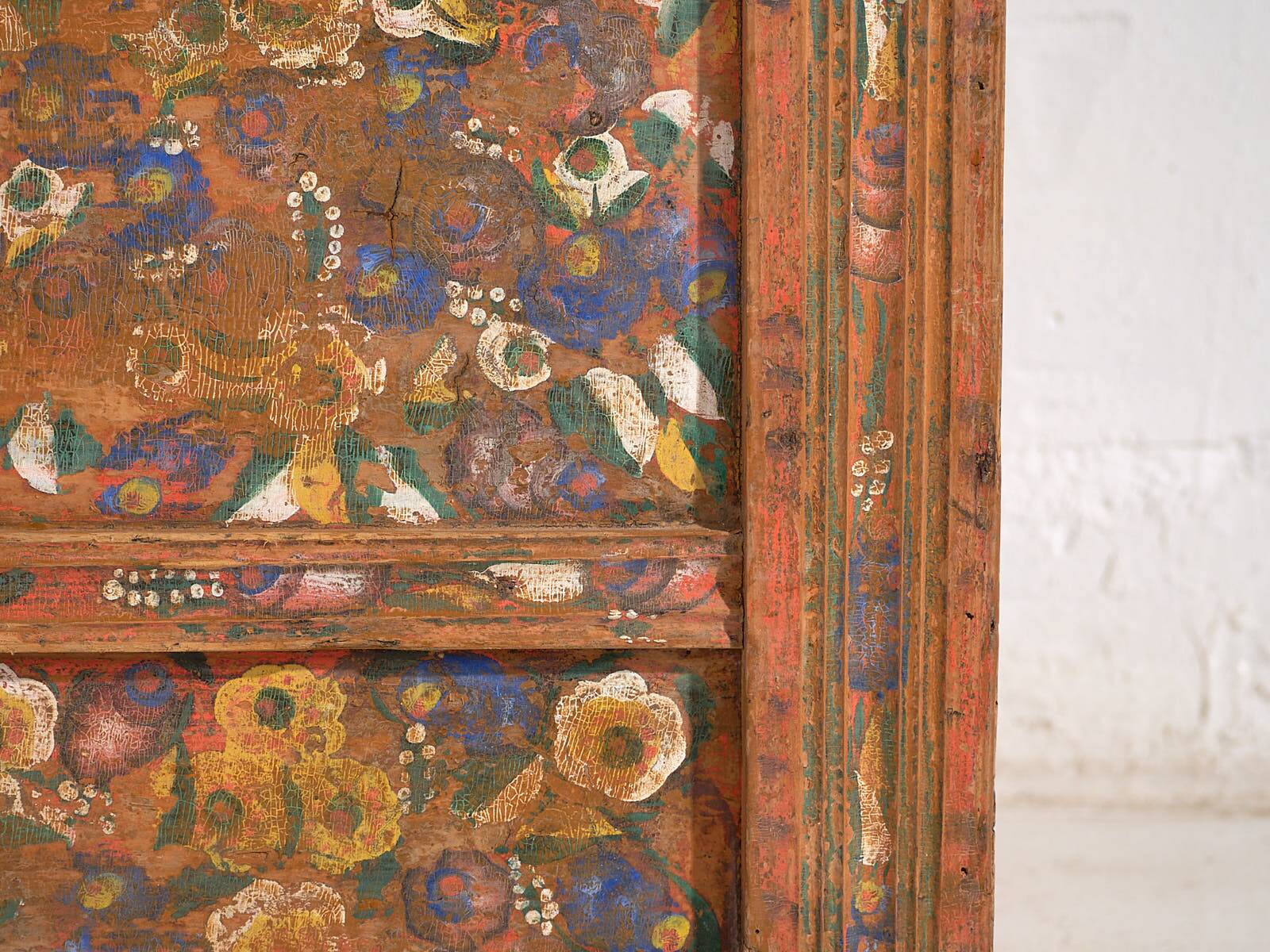 Antique painted trunk with floral motifs (c.1920) #32