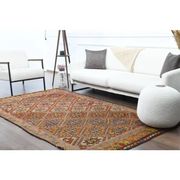 1970s Vintage Turkish Hand-Knotted Wool Cotton Brown Area Rug 157x277