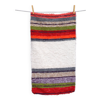 Petit tapis tissé main - coton recyclé - 50 x 90 cm - Multicolor