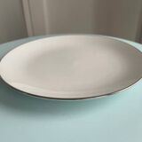 Dessert set – 6 white porcelain plates with silver trim – Seltm