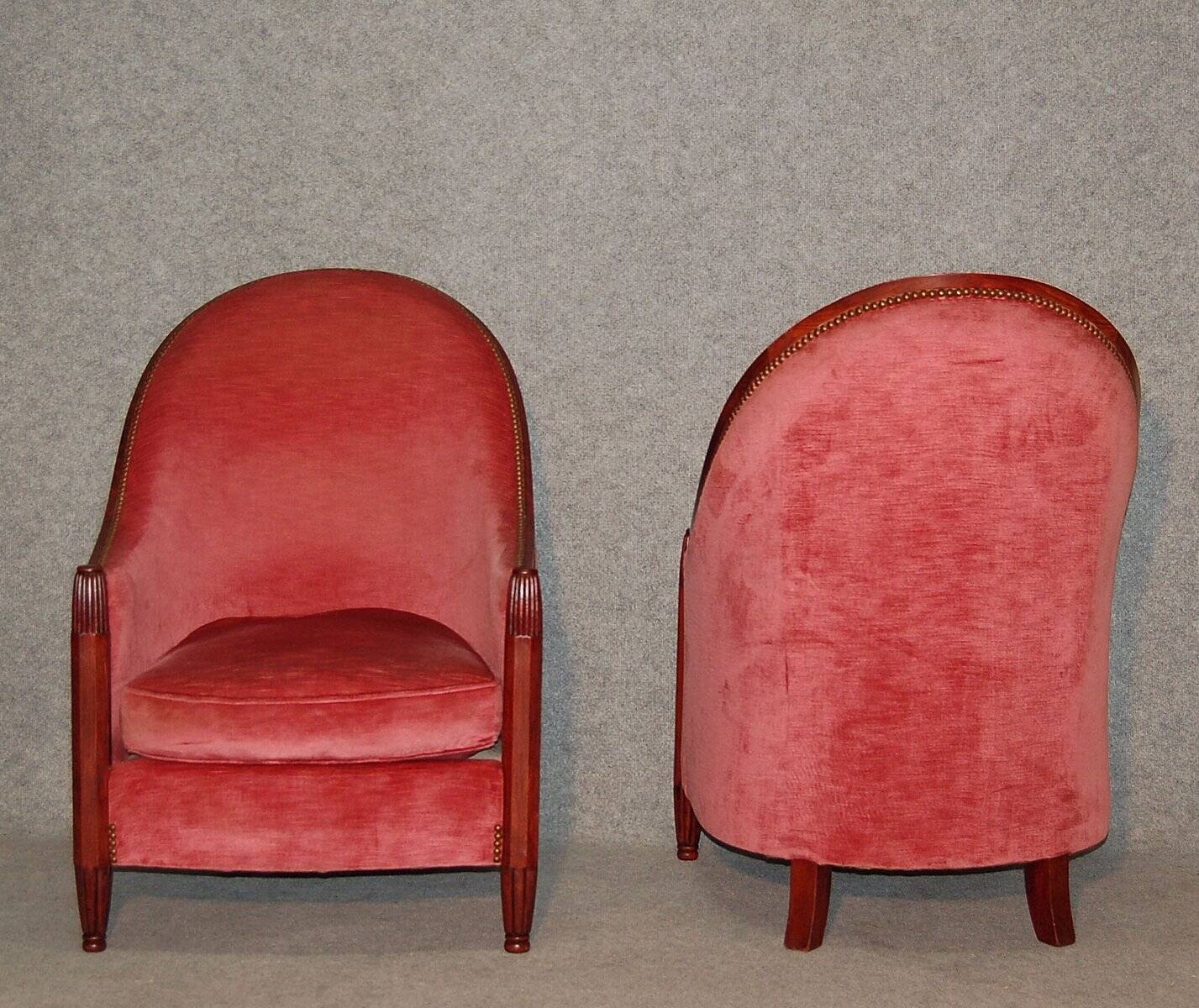 Pair of Art Deco Armchairs by René Joubert & Philippe Petit for DIM,
