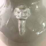 Vase and lamp foot in Chinese porcelain enamelled white cracked ivory - Qing - China XIXth