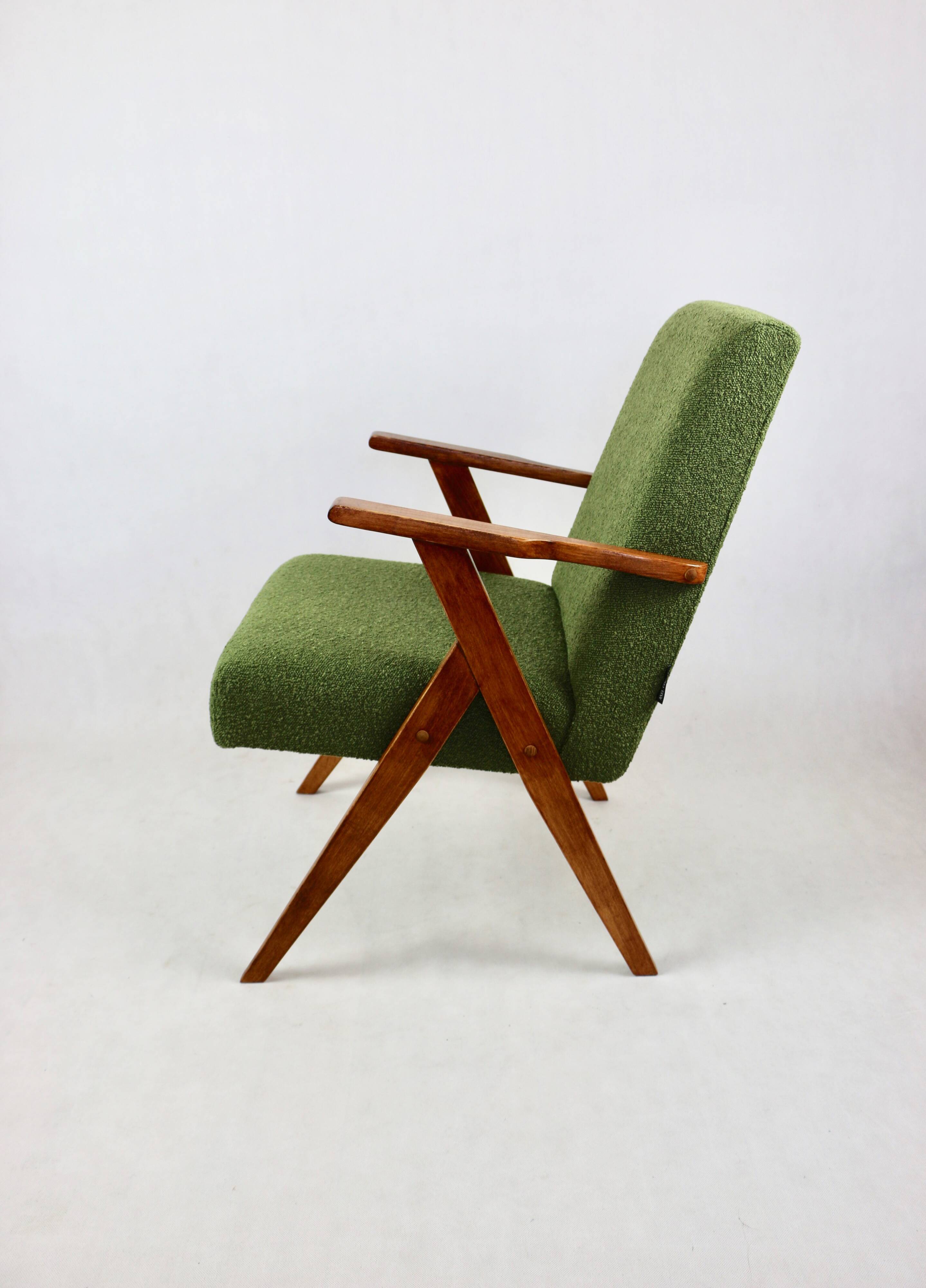 Armchair chair like Puchała armchair boucle green - 2 pieces available