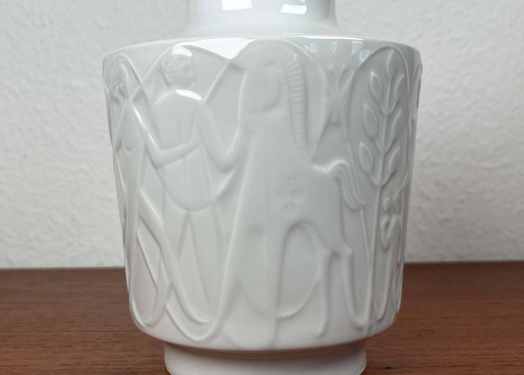 Vintage White Porcelain Vase from the Paradies Series by Kurt Wendler for Edelstein Bavaria, 1970s