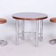 Pair of Bauhaus Chrome-Plated Steel Stools, Brown Leather, Czech, 1930-1939