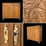 Art Deco buffet in raw and solid oak, 1935.