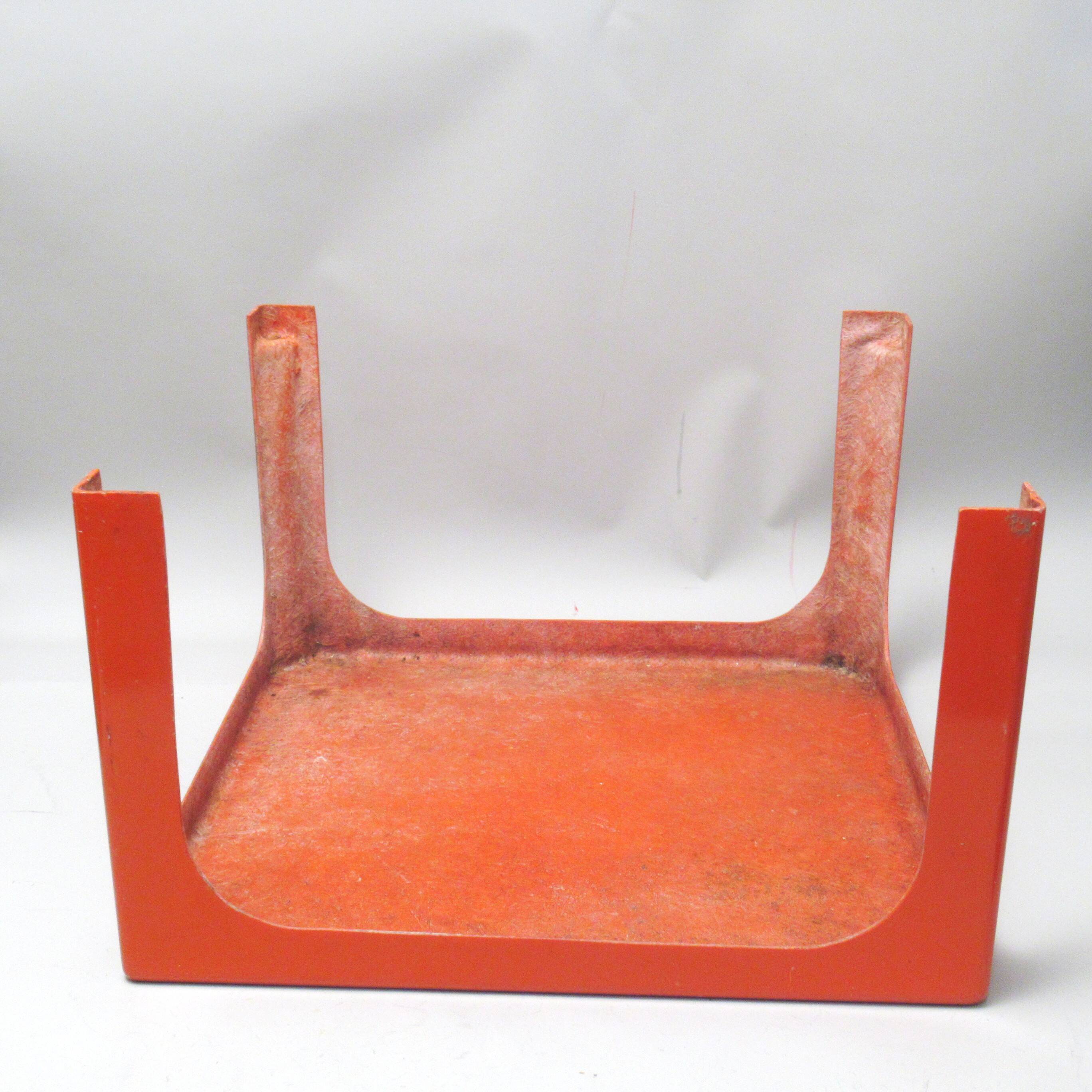 Orange fibreglass coffee table from Prisunic, 1970s.