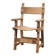 Brutalist armchair with carved rosettes and nailed wooden seat, Spain, 20th