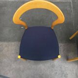 Stackable chairs and table German Lotus by Hartmut Lohmeyer for Kusch+Co, set of 3.