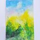 Original abstract painting – bright landscape – 15.5 x 24 cm