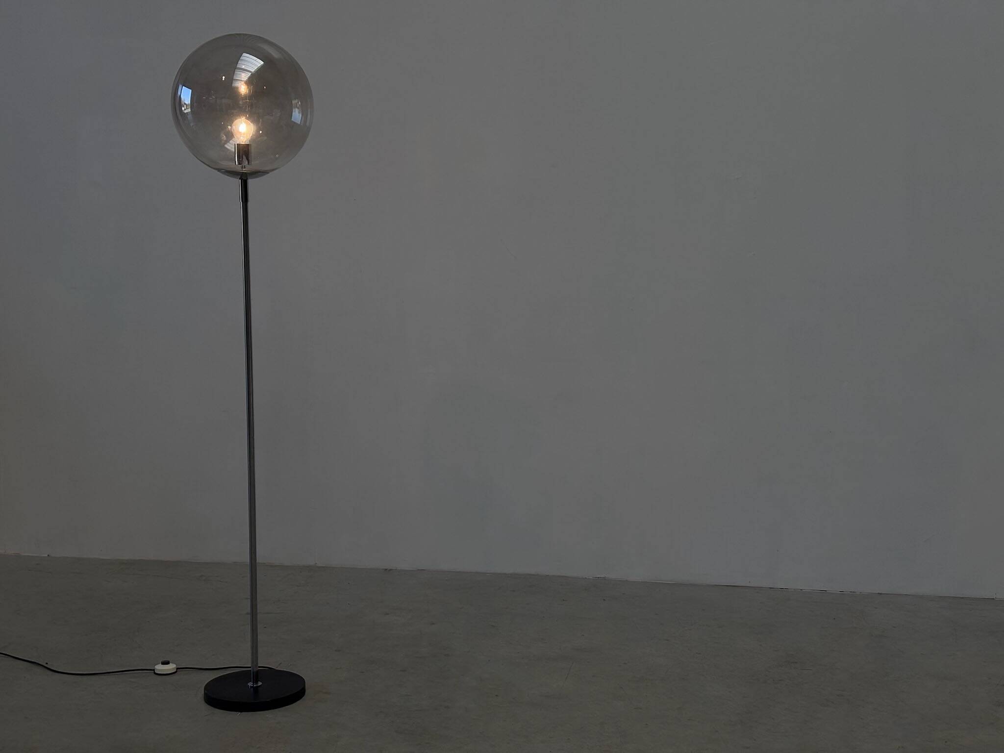 XL glass shade floor lamp