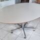Roche Bobois oval table, white laminate and chrome, 1970s