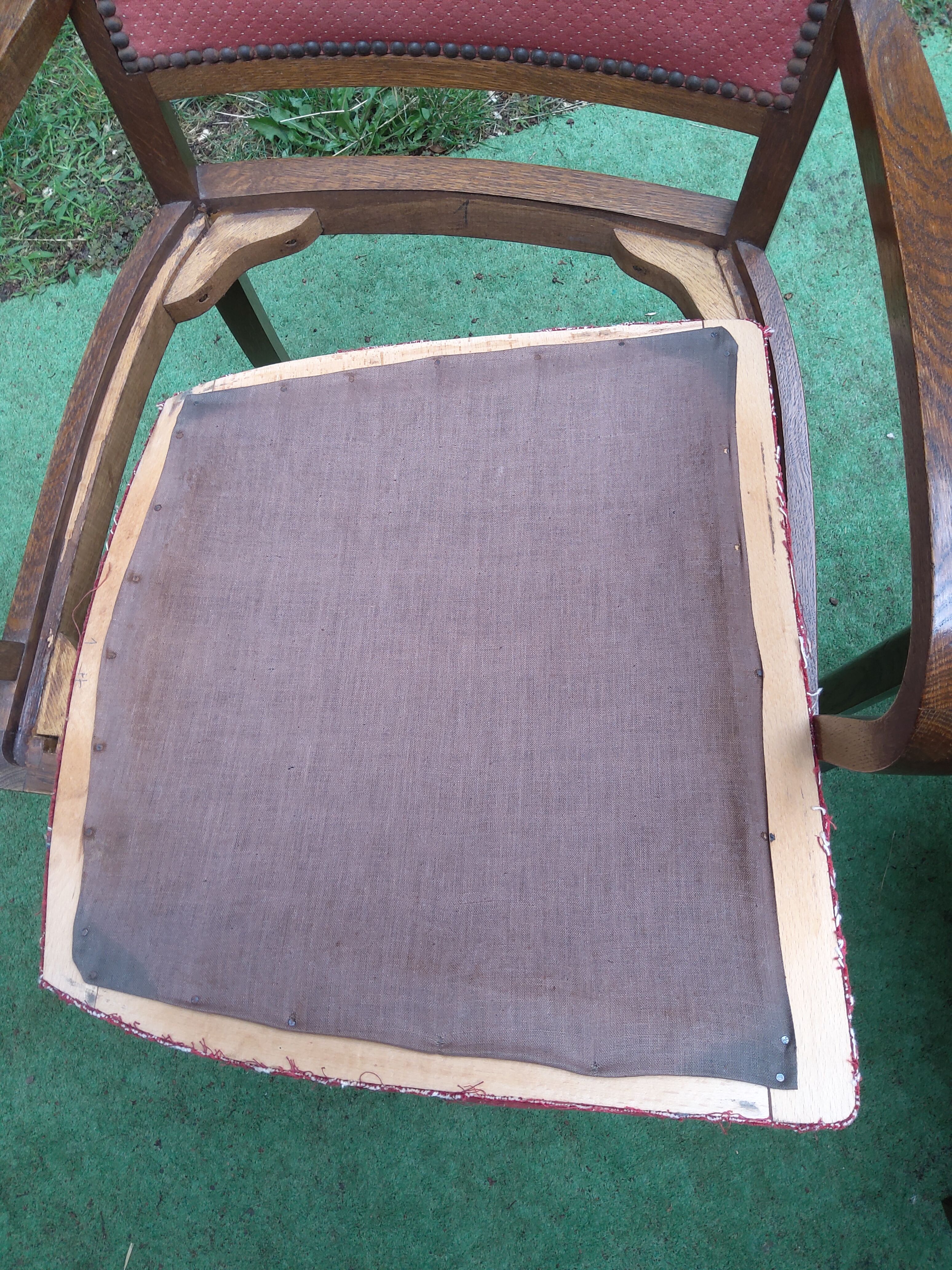 Pair of vintage bridge armchairs with vintage armrests