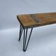 Industrial Bench Hairpin Legs Scaffolding Wood Midcentury Modern 1980s