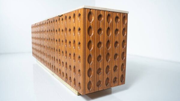 Contemporary Sideboard, Wood and Travertine , Italy