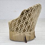 1950s, Danish lounge chair, furniture velour, ash wood legs.