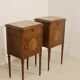 Pair of marquetry bedside tables decorated in marble façade Brèche d'Aleppo. Ref Toulouse.