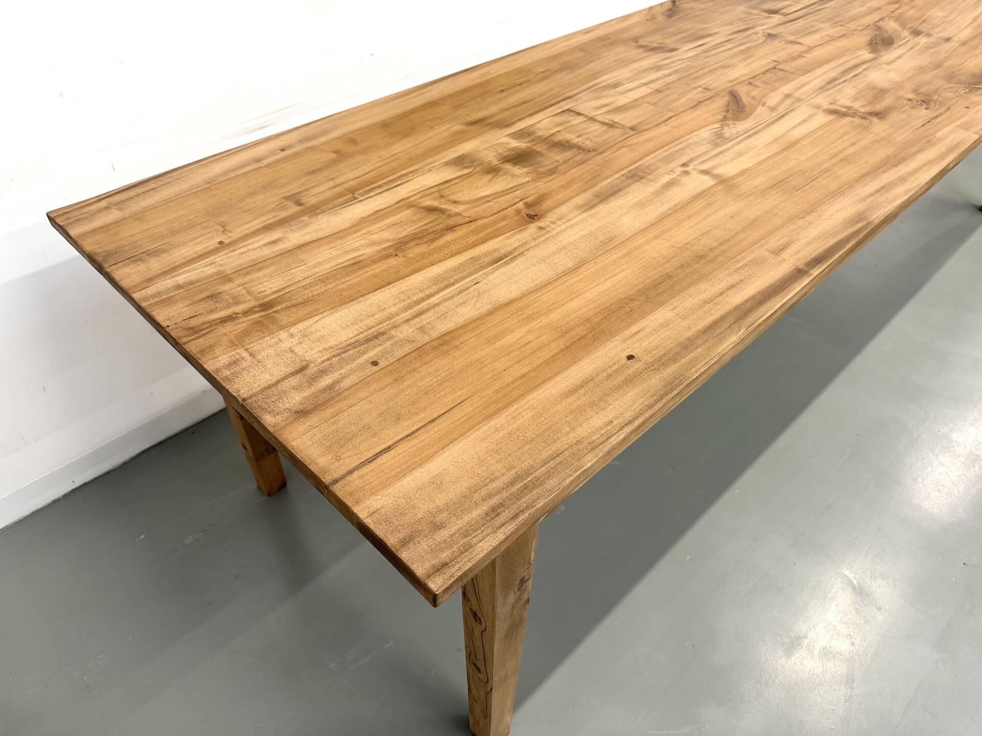 XXL solid walnut table with tapered legs
