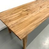 XXL solid walnut table with tapered legs