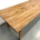 XXL solid walnut table with tapered legs