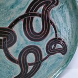 assiette plate terre cuite émaillée vintage signée