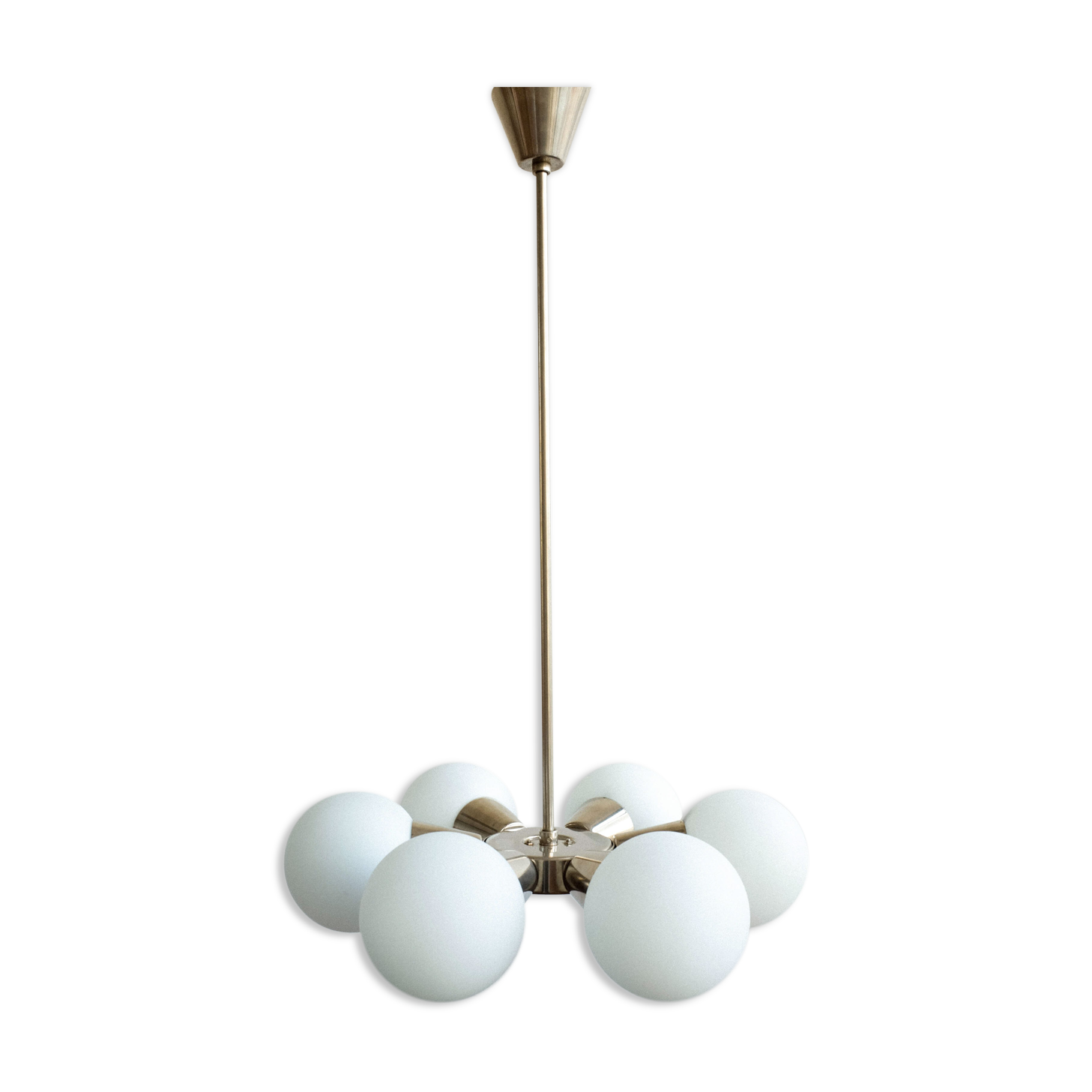 Silver Sputnik chandelier by Jaroslav Bejvl for Kamenický Šenov, 1970s