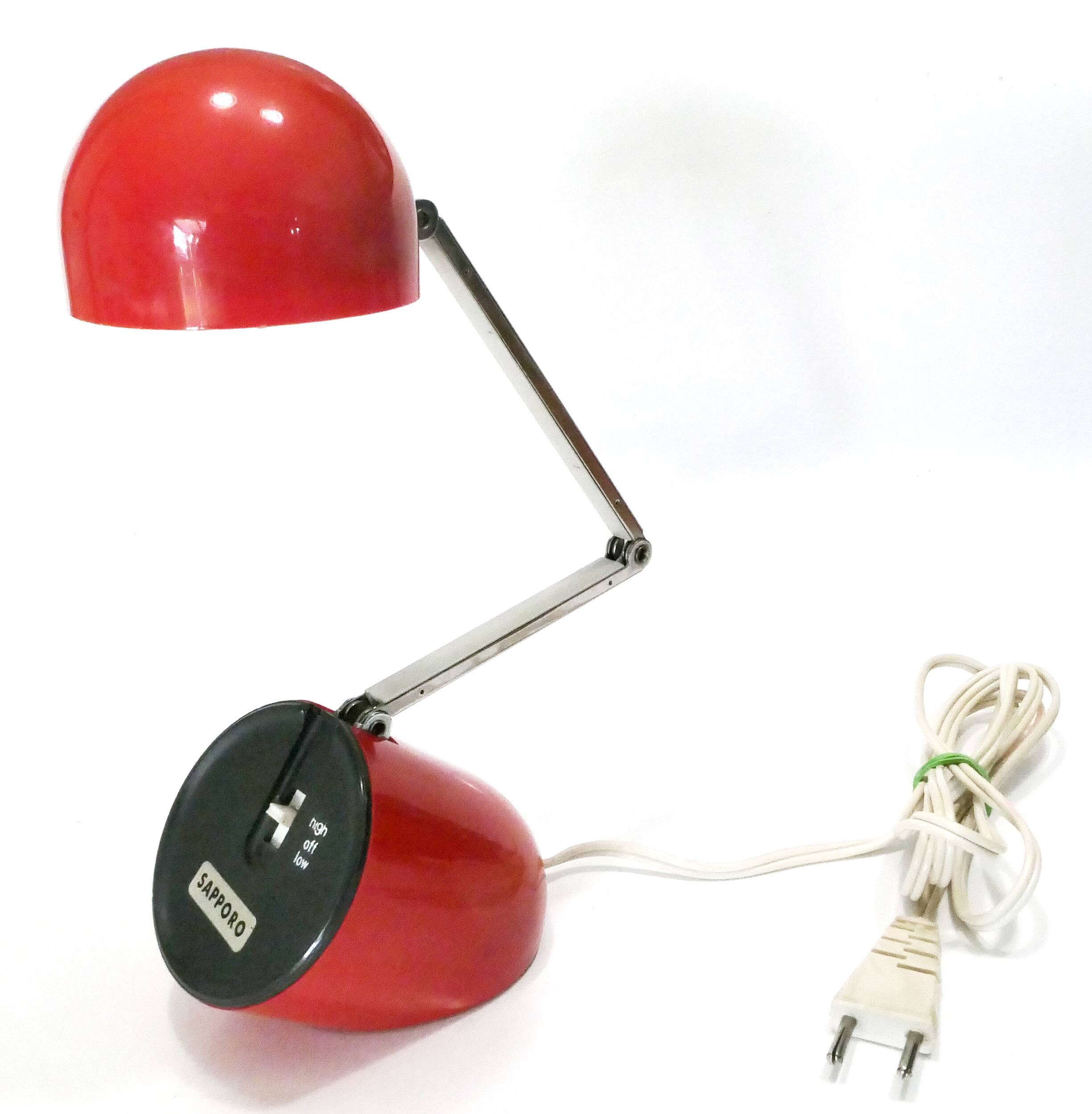 Space age design lamp kreo-lite na-718 red japan