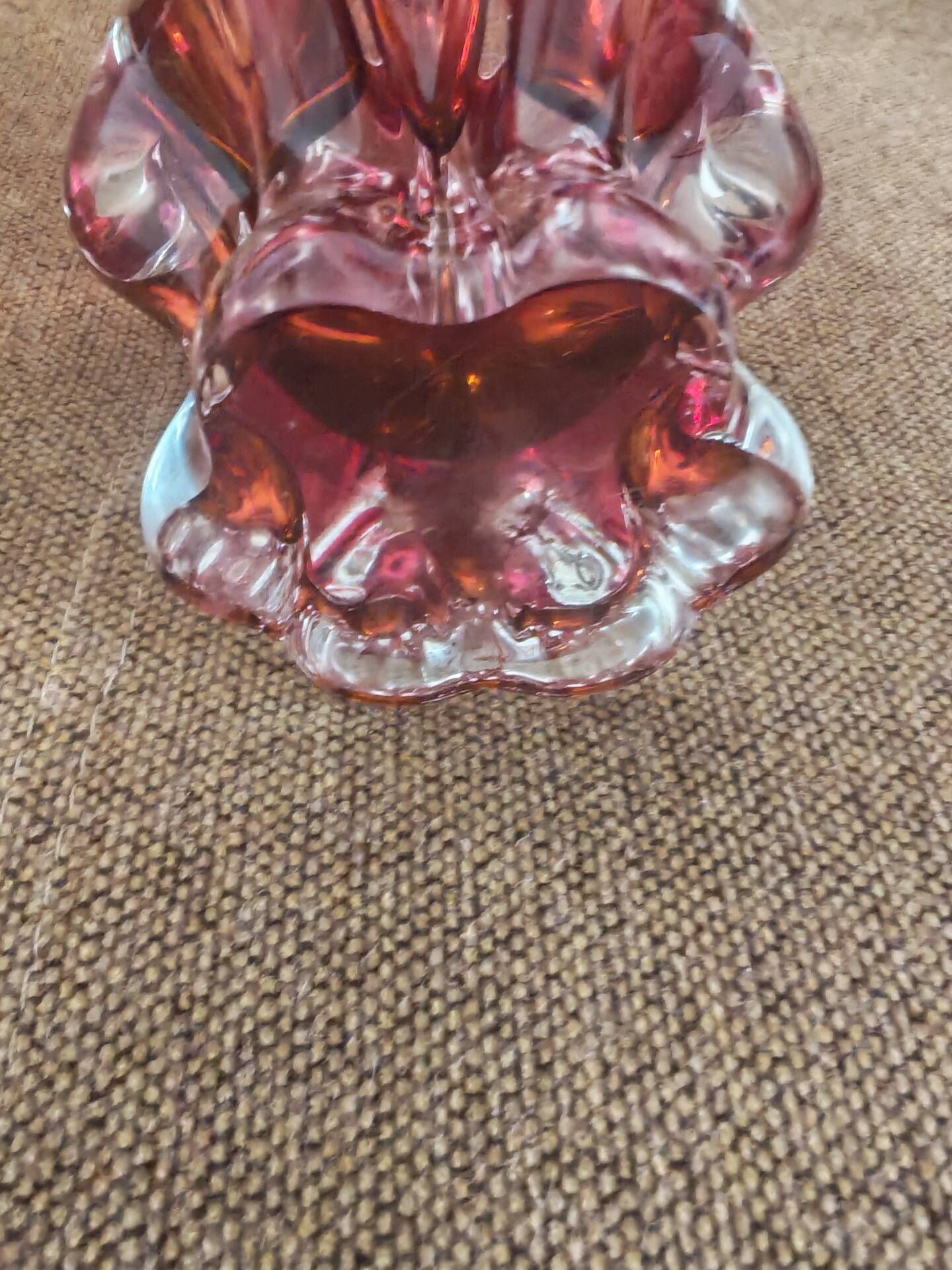 Art vase made of blown glass by Josef Hospodka, Bohemia 1960.