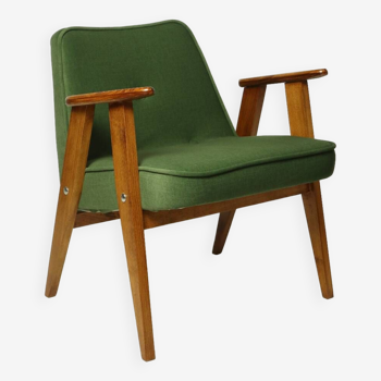 Fauteuil retro styl scandinave bouteille verte 1962 design milieu de siècle chaise en bois fauteuil de salon patio Boho