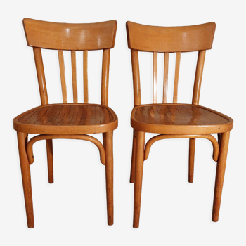Paire de chaises bistrot couleur miel