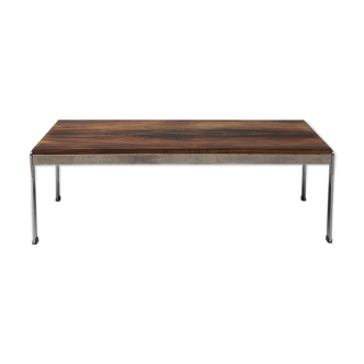 Chrome and rosewood coffee table by Kho Liang Le for Artifort.