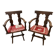 Pair of carved solid wood Dolomites armchairs