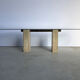 Large vintage travertine dining table by Artedi, 1970s