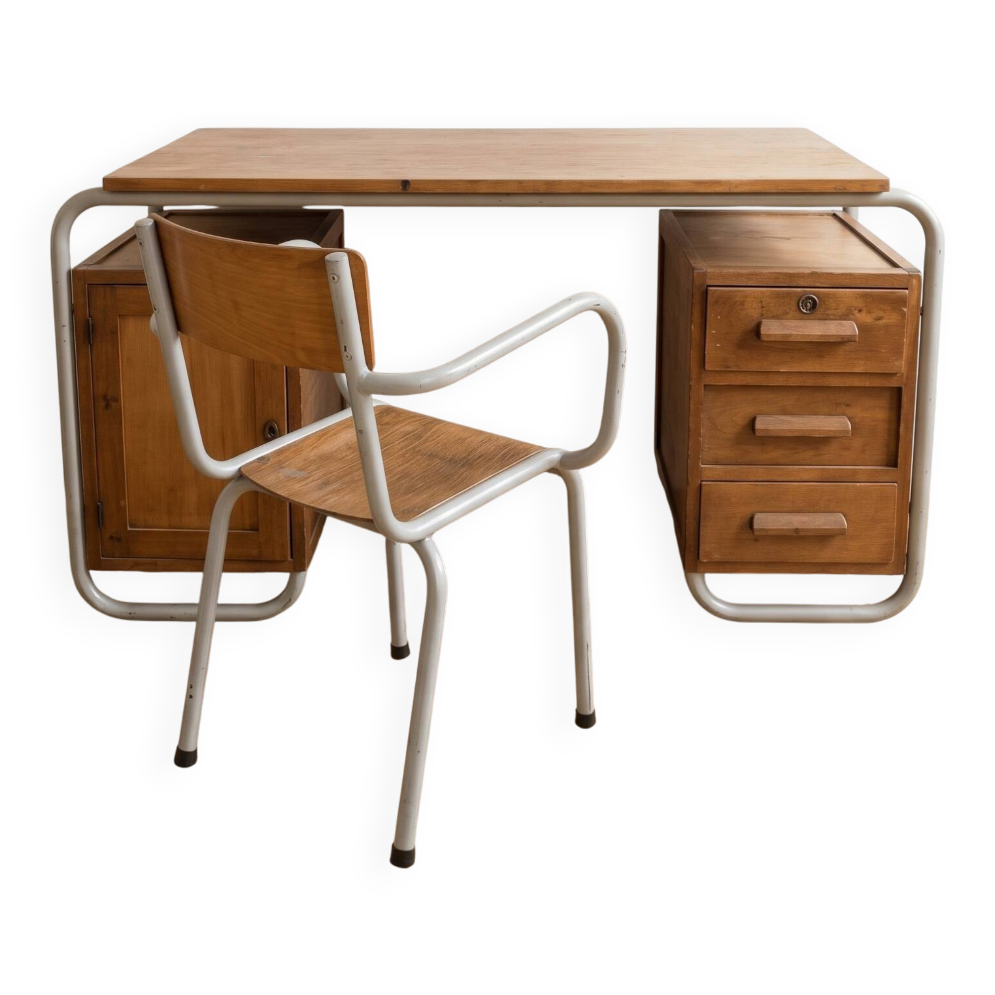Vintage industrial desk in wood and metal