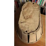 Wooden crate with slats strapping Stamp Mussy red Storage