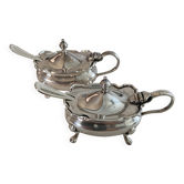 Vintage Mappin & Webb, élégante service à condiments  en métal argenté