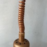 Suspension vintage en verre acrylique champignon beige