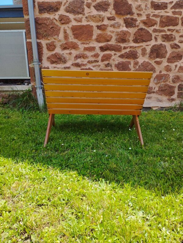 Banc de jardin pliant, ultra compact - vintage, design ''Mid-century