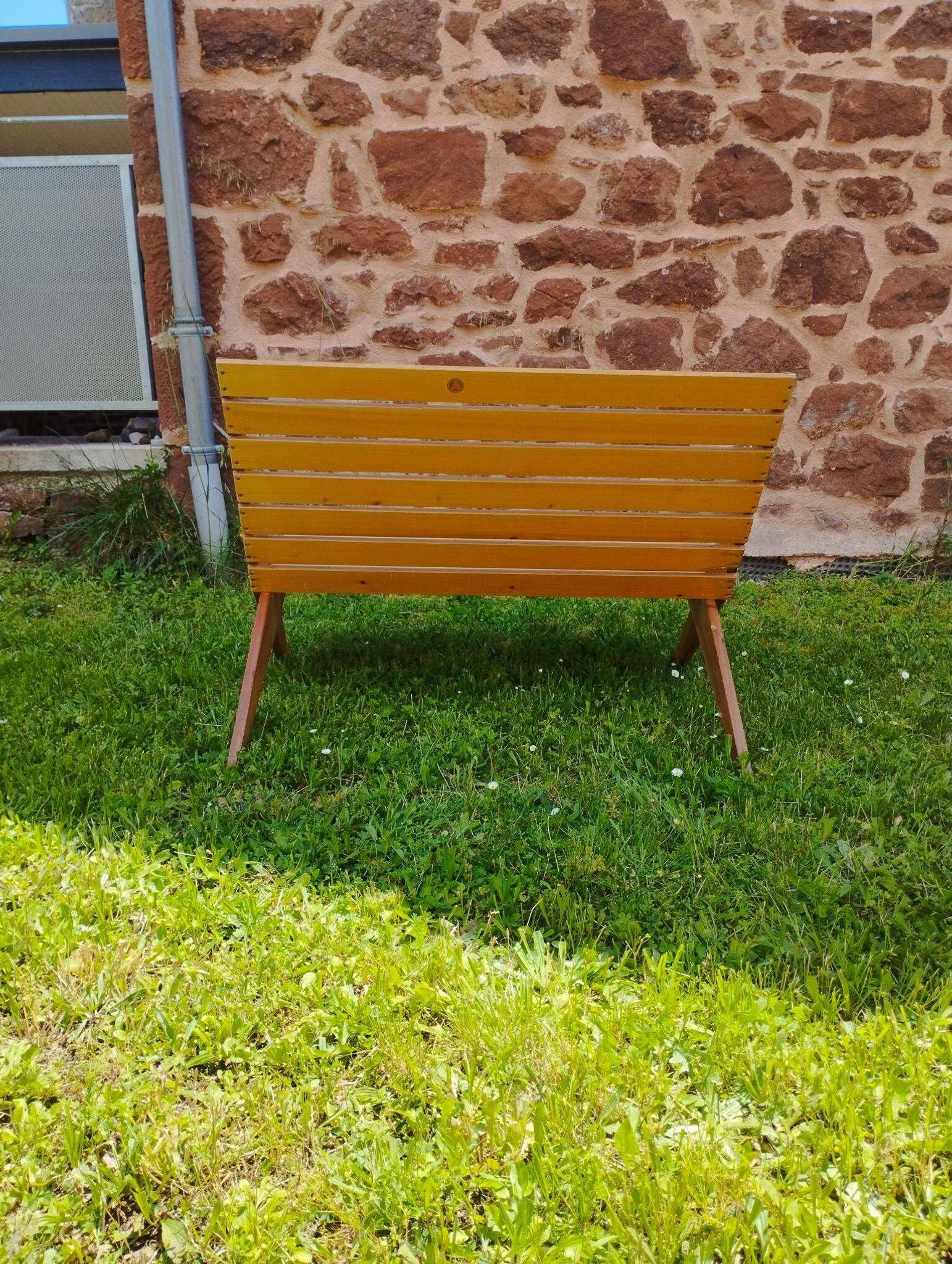 Folding garden bench, ultra compact - vintage, "Mid-century" design