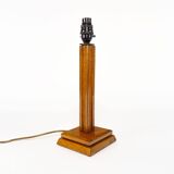 Vintage 1930s British Art Deco Oak Table Lamp