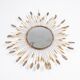 Brass and pearl sun mirror, 1950s