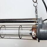Large Grey Soviet Industrial Hanging Tube Light, 1970s