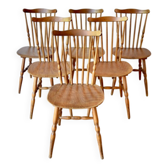 6 Tacoma model bistro chairs by Baumann, 1970s